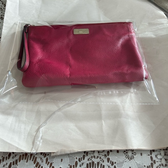Cole Haan Hot Pink Pebble Leather Wristlet - Picture 14 of 14